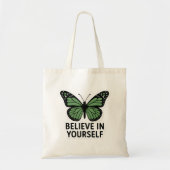 Green Butterfly Motivation Sticker Tragetasche (Vorne)