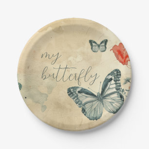 Green Butterfly Pappteller