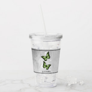 Green Butterfly Personalisiert Acryltrinkbecher
