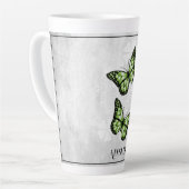 Green Butterfly Personalisiert Latte Tasse (Linke Ecke)