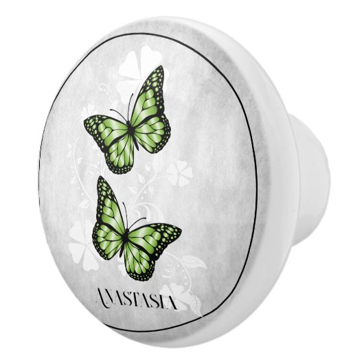 Green Butterfly Personalisierte Keramik Keramikknauf (Rechts)
