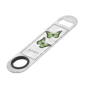 Green Butterfly Personalisierter Bar Key (Vorderseite Schrägansicht)