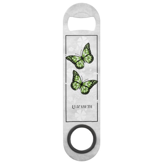 Green Butterfly Personalisierter Bar Key (Vorderseite)