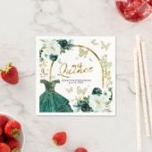 Green Butterfly Quinceanera Napkins Floral Serviette (Beispiel)