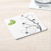 Green Butterfly Rechteckiger Pappuntersetzer (angewinkelt)