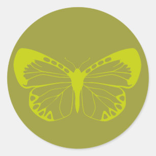 Green Butterfly Runder Aufkleber