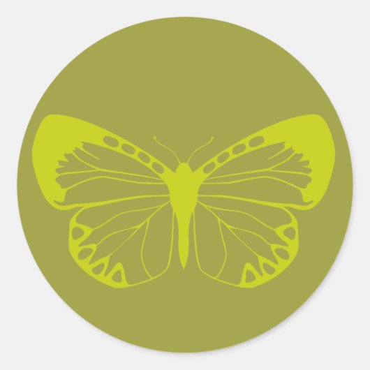 Green Butterfly Runder Aufkleber (Vorderseite)