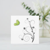 Green Butterfly Save The Date (Stehend Vorderseite)