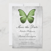 Green Butterfly Save the Date einladen Einladung (Vorderseite)