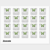 Green Butterfly Save the Date Stickers (Blatt)
