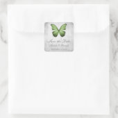 Green Butterfly Save the Date Stickers (Tasche)