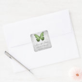 Green Butterfly Save the Date Stickers (Umschlag)