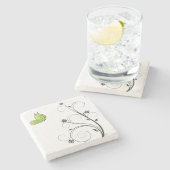 Green  Butterfly  Steinuntersetzer (Seitenansicht)