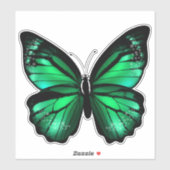 Green Butterfly Vinyl Sticker (Blatt)