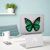 Green Butterfly Vinyl Sticker (Laptop auf Schreibtisch)