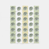 Green Buttons on Stripes Fleecedecke (Vorderseite)