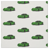 Green C6 Corvette Handgezeichnete Sketch-Fabrik Stoff (Muster)