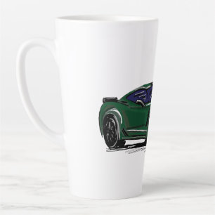 Green C7 Sportwagen Handgezeichnete Skizze Milchtasse