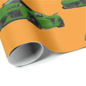 Green C8 Corvette Sportwagen Handgezeichnet Geschenkpapier (Rolleneckpunkt)