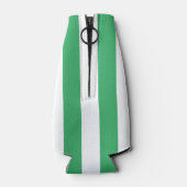 Green Cabana Strip & Personalisiert Blue Monogram Flaschenkühler (Rückseite)