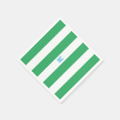 Green Cabana Strip & Personalisiert Blue Monogram Serviette (Ecke)