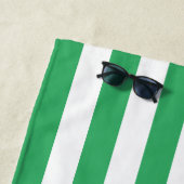 Green Cabana Strip & Personalisiert Blue Monogram Strandtuch (Beispiel)