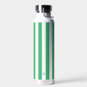Green Cabana Strip & Personalisiert Blue Monogram Trinkflasche (Links)