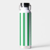 Green Cabana Strip & Personalisiert Blue Monogram Trinkflasche (Vorne)