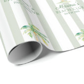 Green Cabana Stripes Palm Beach Club Geschenkpapier (Rolleneckpunkt)