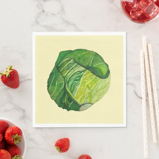 Green Cabbage Yellow Napkin Serviette (Beispiel)