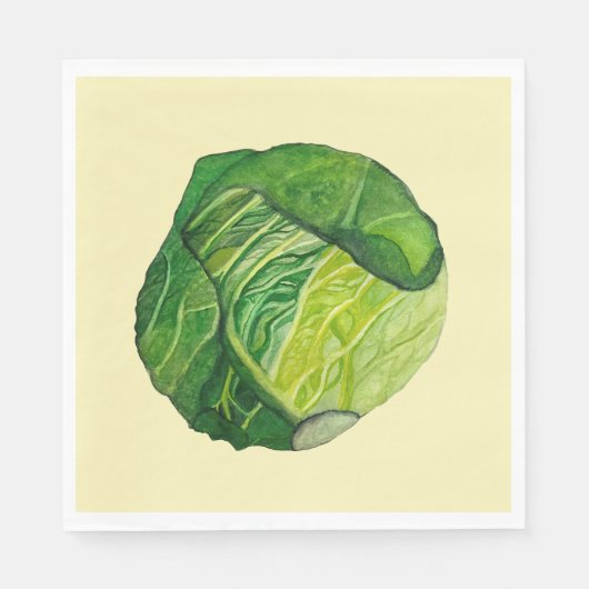 Green Cabbage Yellow Napkin Serviette (Vorderseite)