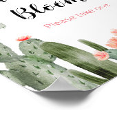 Green Cactus Baby in Bloom Poster (Ecke)