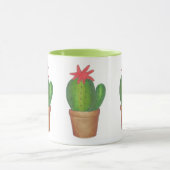 Green Cactus Blume Bloom Cacti Garden Tasse (Zentrum)