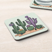 Green Cactus Blume Untersetzer Set (Linke Seite)