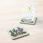 Green Cactus Blume Untersetzer Set (Rechte Seite)