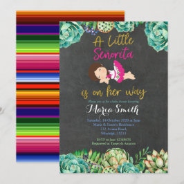 Green Cactus Fiesta Baby Senorita Baby Dusche Einladung