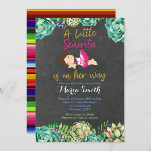 Green Cactus Fiesta Baby Senorita Baby Dusche Einladung