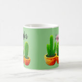 Green Cactus Floral Custom Tasse (Mittel)