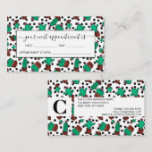 Green Cactus Floral Hexagon Muster Wasserfarbe Terminkarte (Vorne/Hinten)