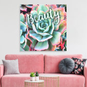 Green Cactus Foto Modern Beauty Quote Script kühl Leinwanddruck (Insitu (Wohnzimmer))