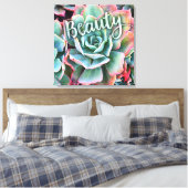 Green Cactus Foto Modern Beauty Quote Script kühl Leinwanddruck (Insitu (Schlafzimmer))