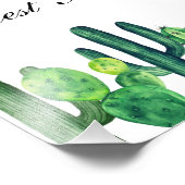 Green cactus Gästebuchschild. Sommerhochzeit Fotodruck (Ecke)