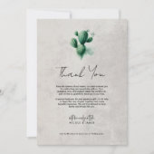 Green Cactus Grey Wedding Vielen Dank Einladung (Vorderseite)