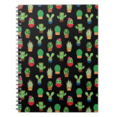 Green Cactus on Black Background - Spiral Bound Notizblock (Vorderseite)