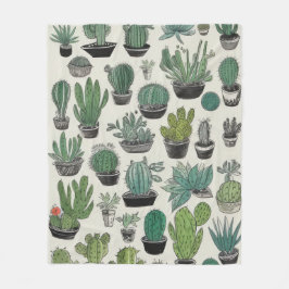 Green Cactus Pattern Fleecedecke
