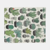 Green Cactus Pattern Fleecedecke (Vorderseite (Horizontal))