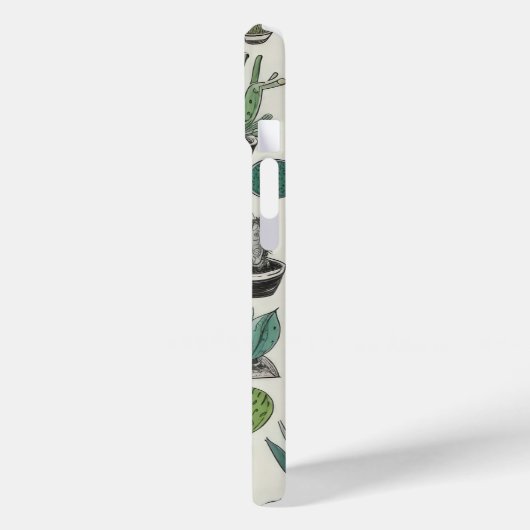 Green Cactus Pattern Phone Case (Rückseite / Links)
