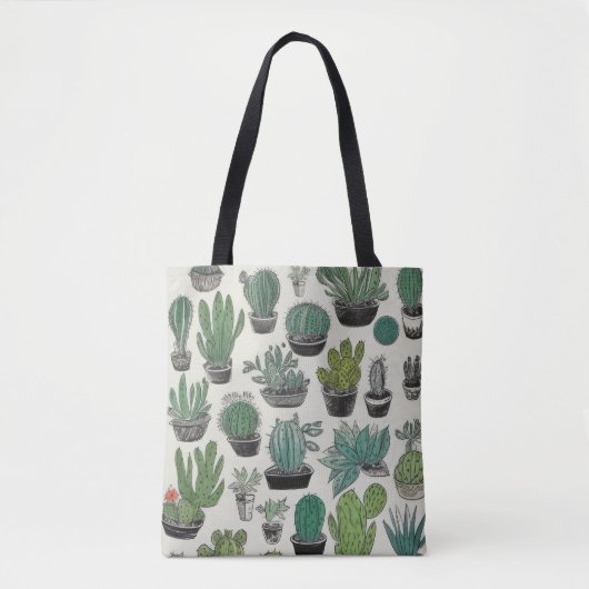 Green Cactus Pattern Tasche (Vorderseite)