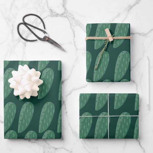 Green Cactus Pflanze Geschenkpapier Set (Vorderseite)
