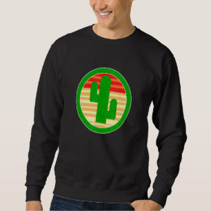 Green Cactus Pflanze Serape Western Sunset Ästheti Sweatshirt